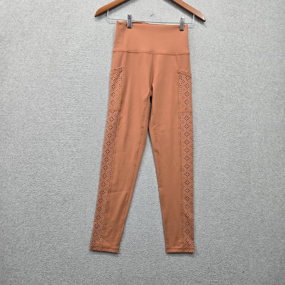 Aerie Women Activewear Pants M Brown 7/8 Legging Laser Cutout 26" Inseam NWT